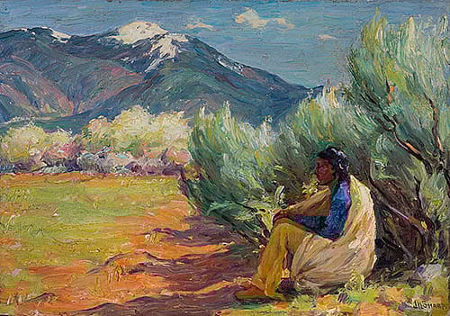 Taos Mountain in Spring (White Weasel)